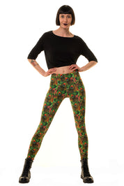 Legging en coton fleurs rétro