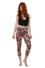 3/4 Leggings Sommer retro flower