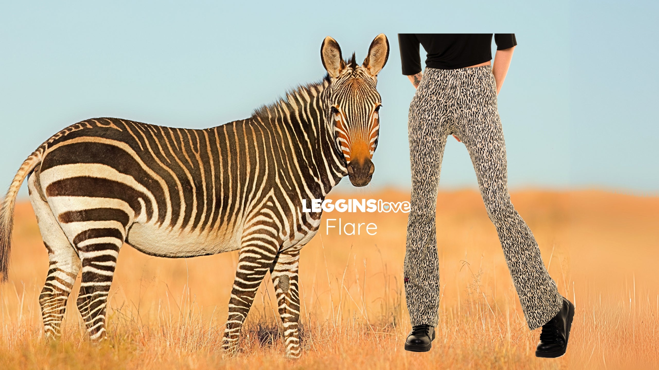 Flare Leggings Schlageleggings Leggins Baumwolle bunt