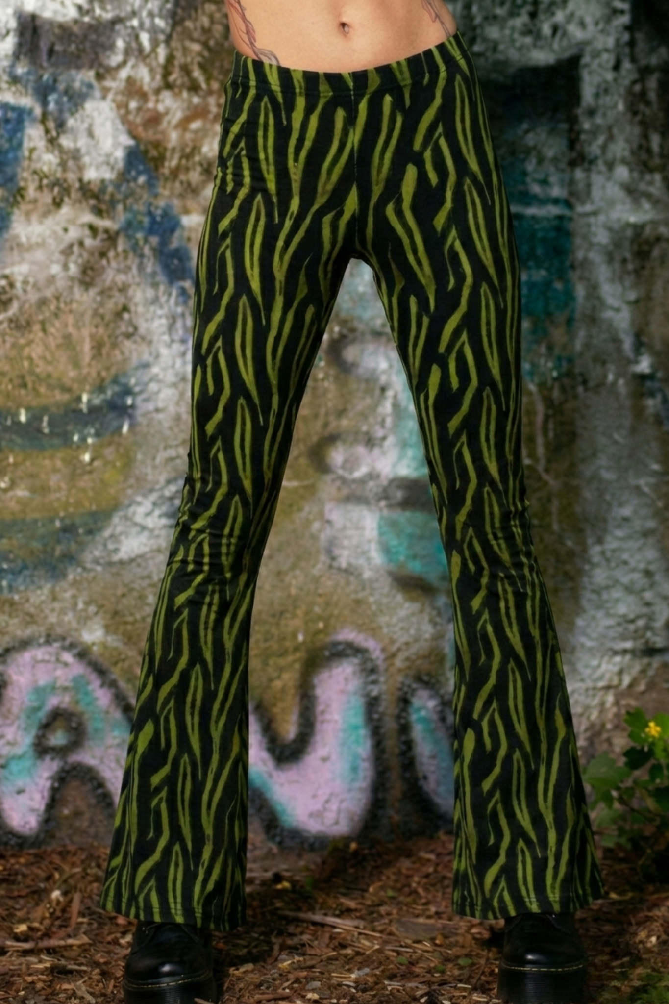 Winter Flare Leggings - Zebra Oliv