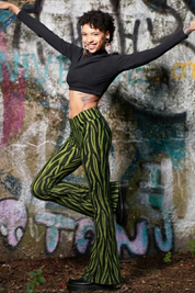Winter Flare Leggings - Zebra Oliv