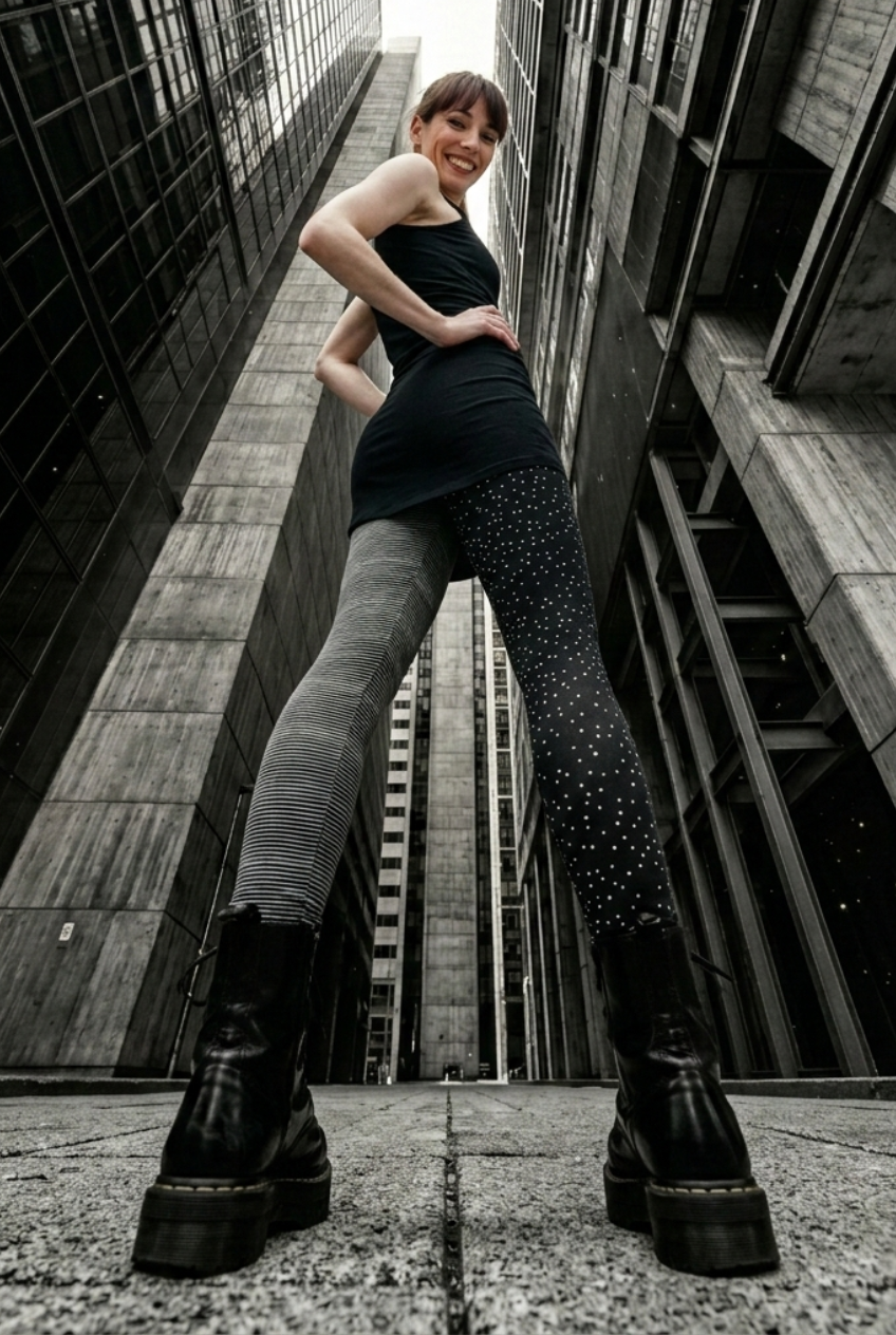 Die Curlix Leggings 'Leggins Love' kombiniert Streifen- und Punkt-Design für den ultimativen Urban-Look.