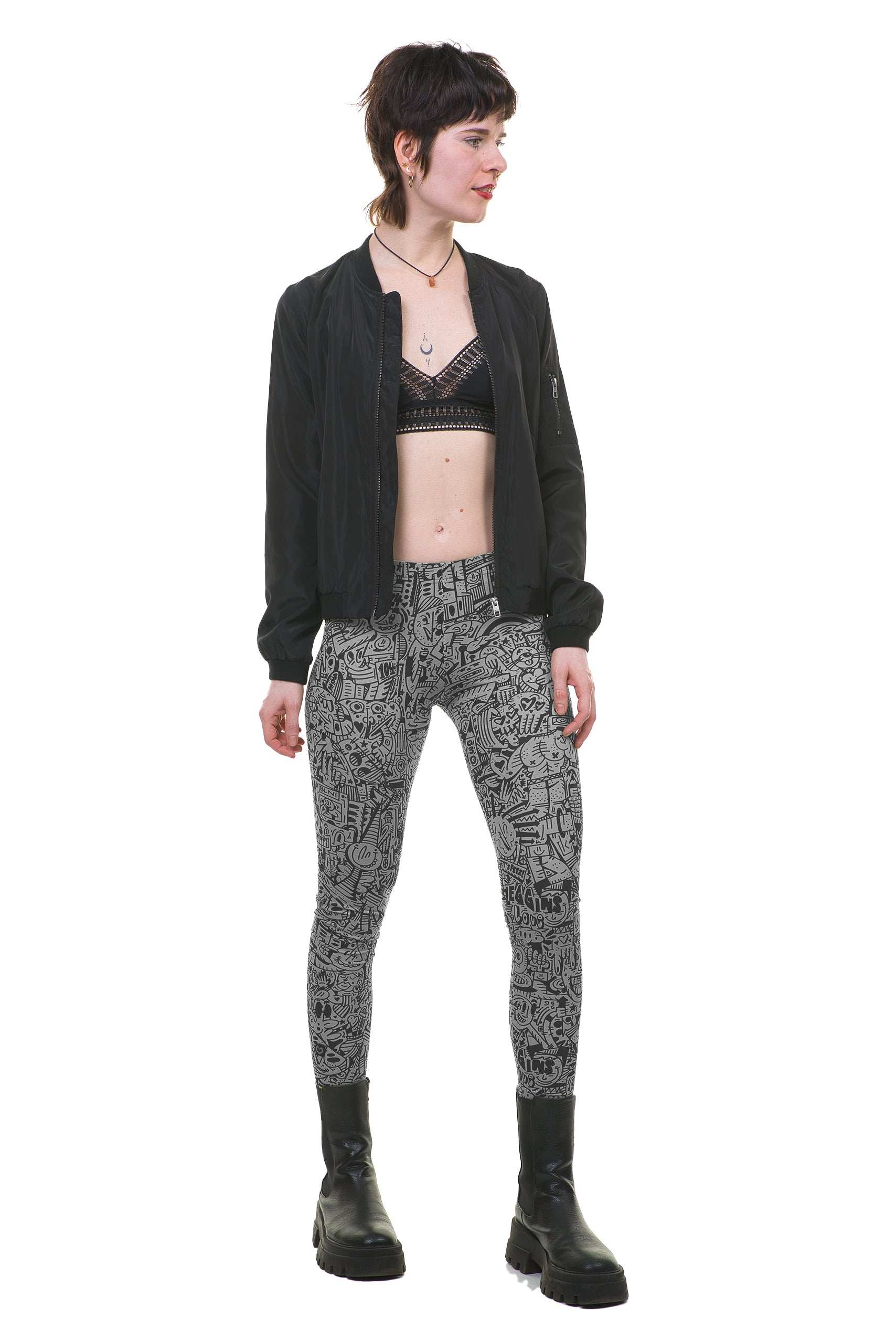 Hülpman Leggins grau Baumwolle