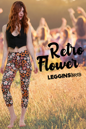3/4 Leggings Sommer retro flower