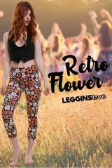 3/4 leggings retro flower