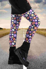 cool days leggings cotton retro flower winter