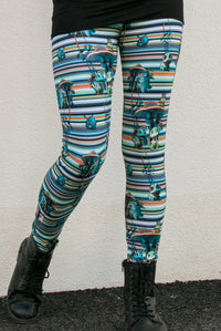 Leggins de algodón Días frescos Monstruo de rayas - S