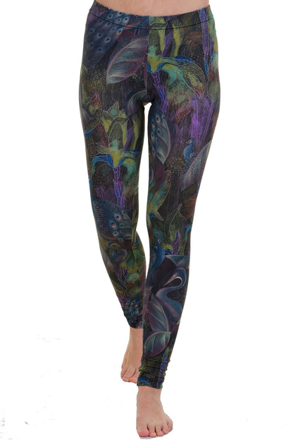 Cotton leggings mystic peacock