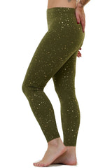 Baumwoll Leggings Goldregen oliv