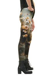 Blumen Leggings Teichrose, Seitenansicht