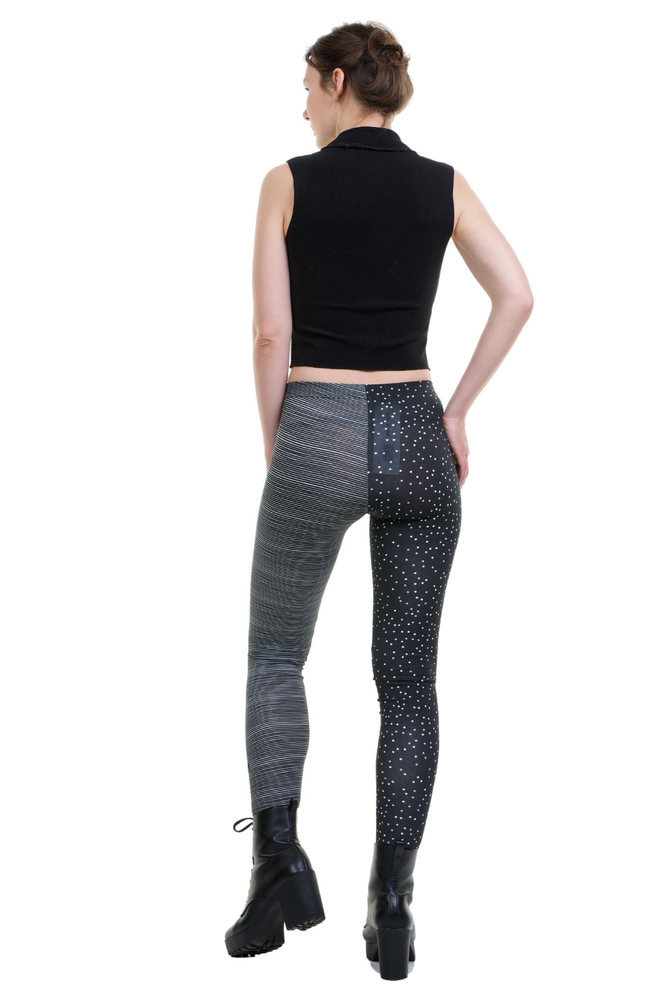 Baumwoll Leggings Harlekin Streifpunkt