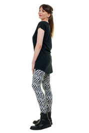 Baumwoll Leggings zebra tasche