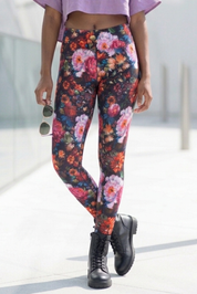 Cotton leggings, night meadow