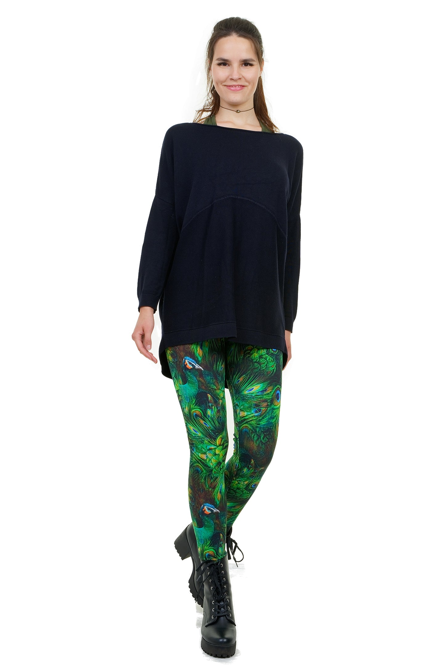 Cotton leggings peacock