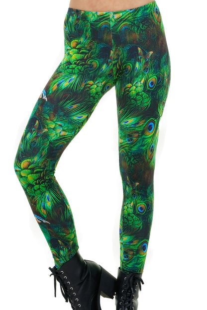 Baumwoll Leggins Pfau