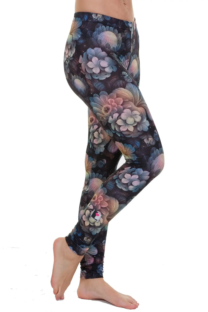 Damen Leggings mit farbigem Blumenmuster aus Baumwolle, nachhaltig produziert