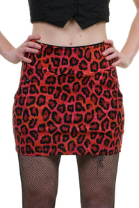 Pocket Mini Rok vlotte meid rood roze - XS