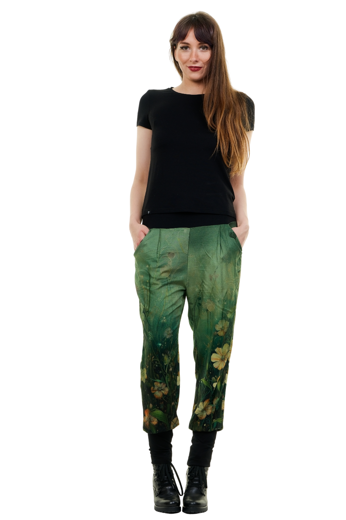 Pantalon baggy lilas léger pour femme – Pantalon d'été en tissu de chemisier Mythenwiese