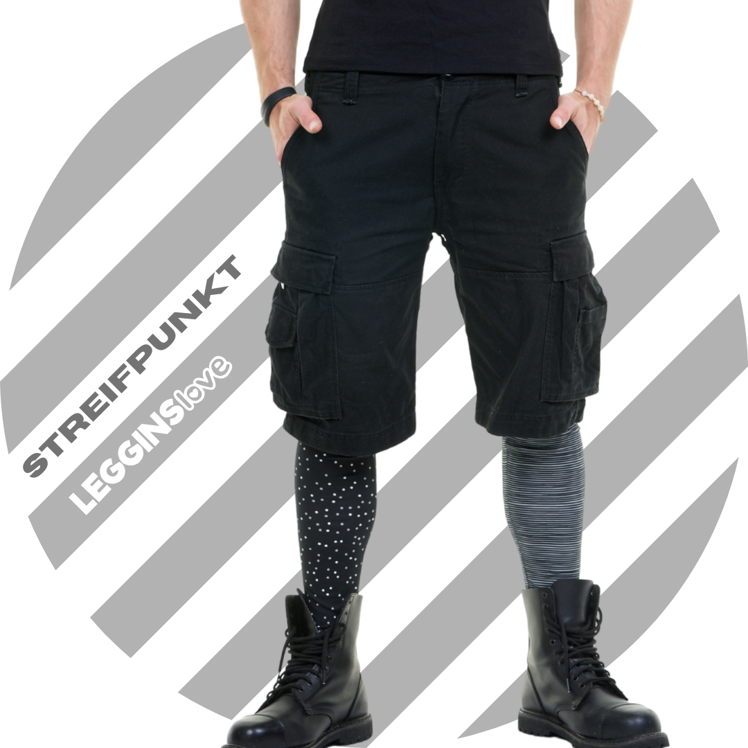 Baumwoll Leggings Harlekin Streifpunkt