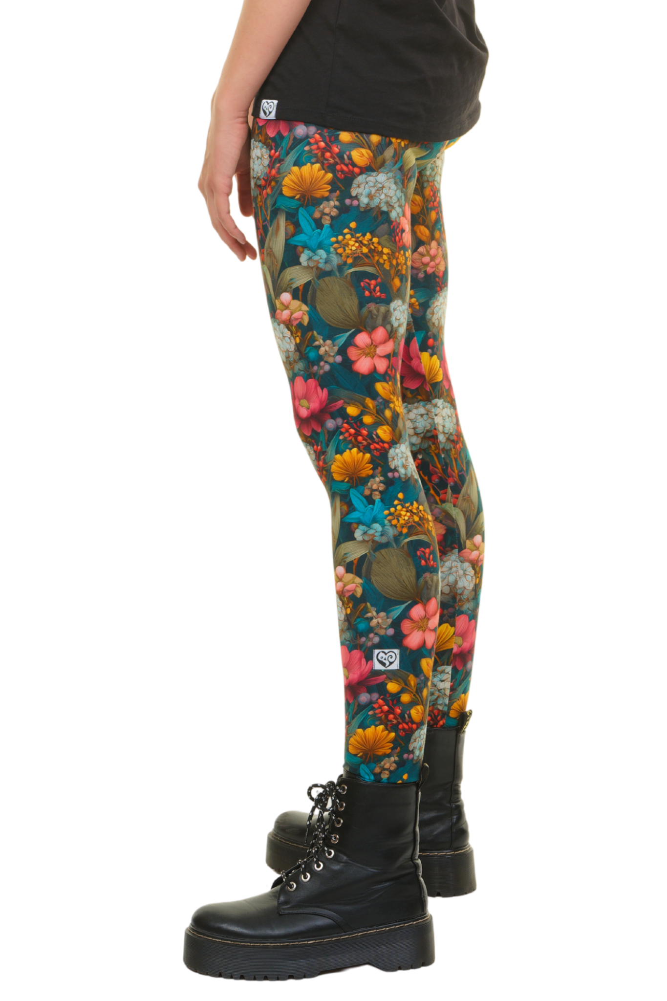 Winter leggings with floral design