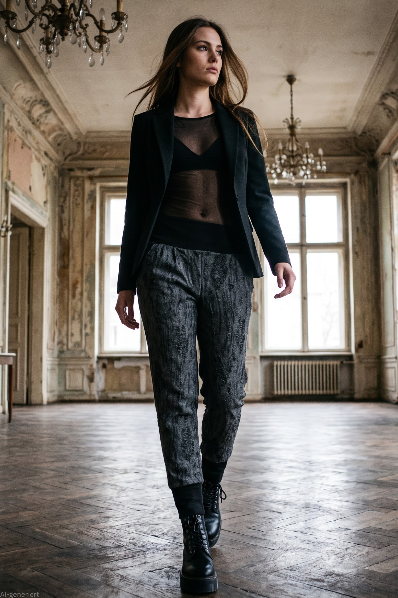 Glitzer Baggy Hose Glam Rebellion – Partyhose von CURLIX