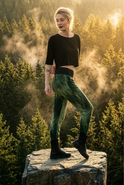 Lässiger Streetwear Look mit der Curlix Baggy Hose in Sage Green und Sneakern