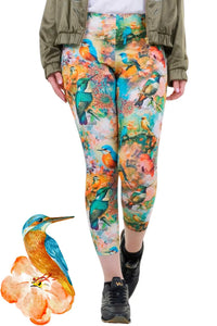 Leggings capri de verano paraíso de aves - XS