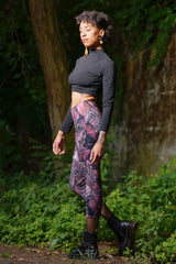 3/4 leggings purple disco