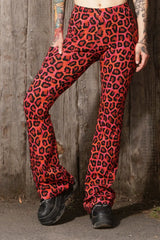 Leggings évasés - rouge chaton chic