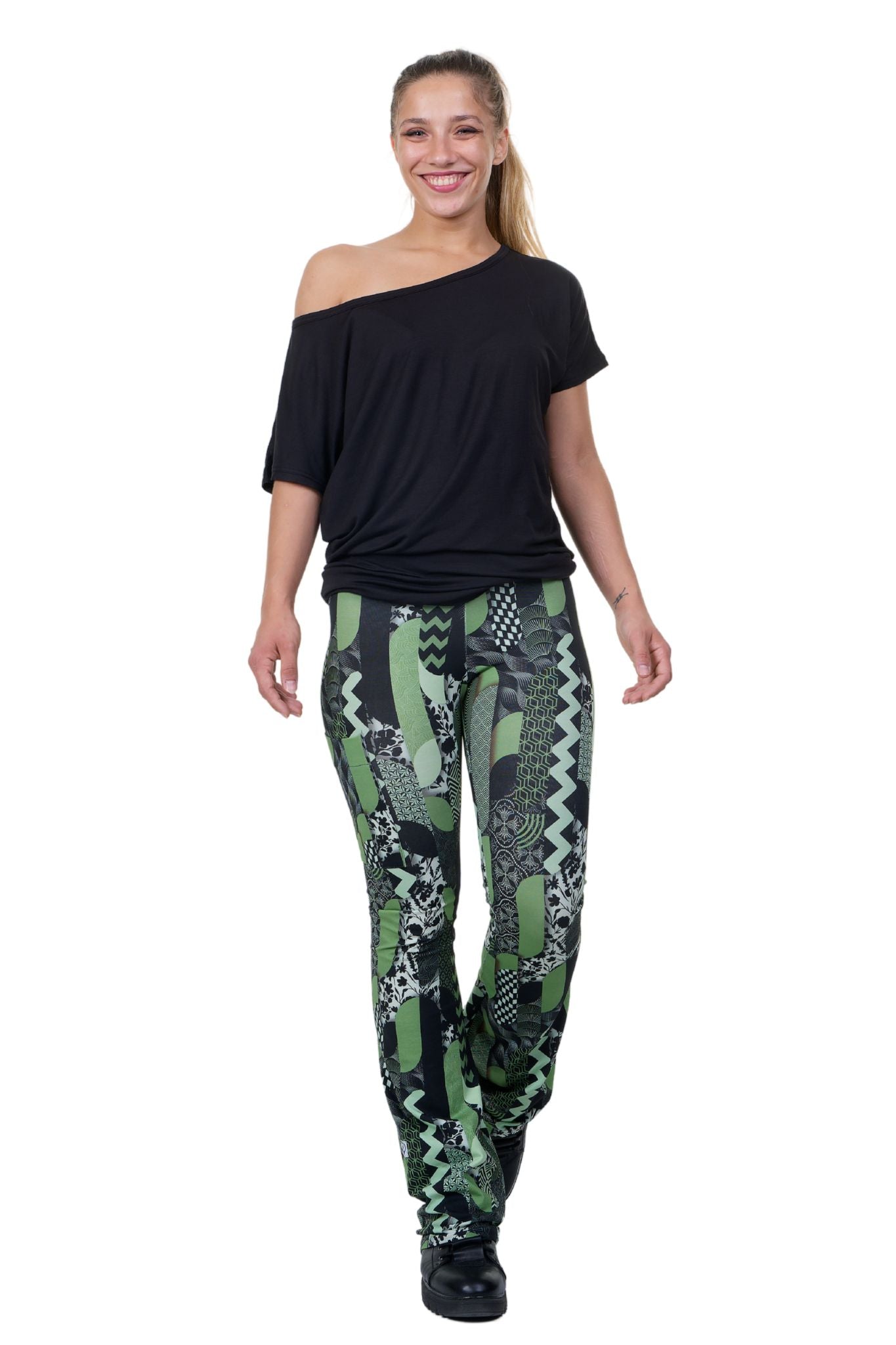 Legging coton smart kitty olive