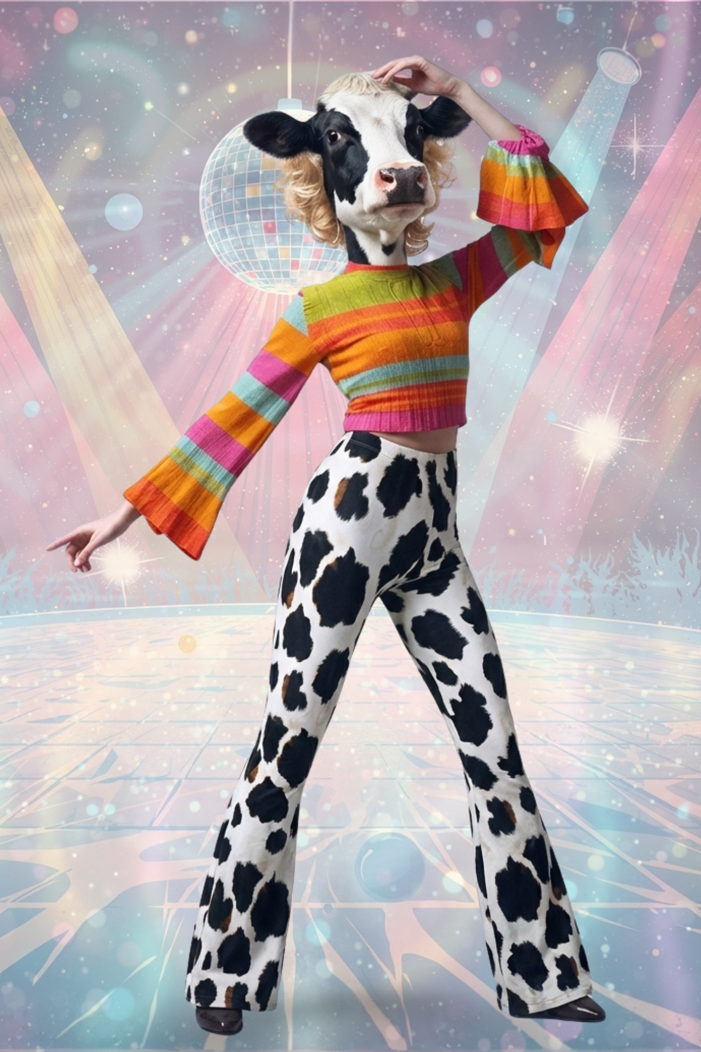 Flare Leggings - Cow Dance