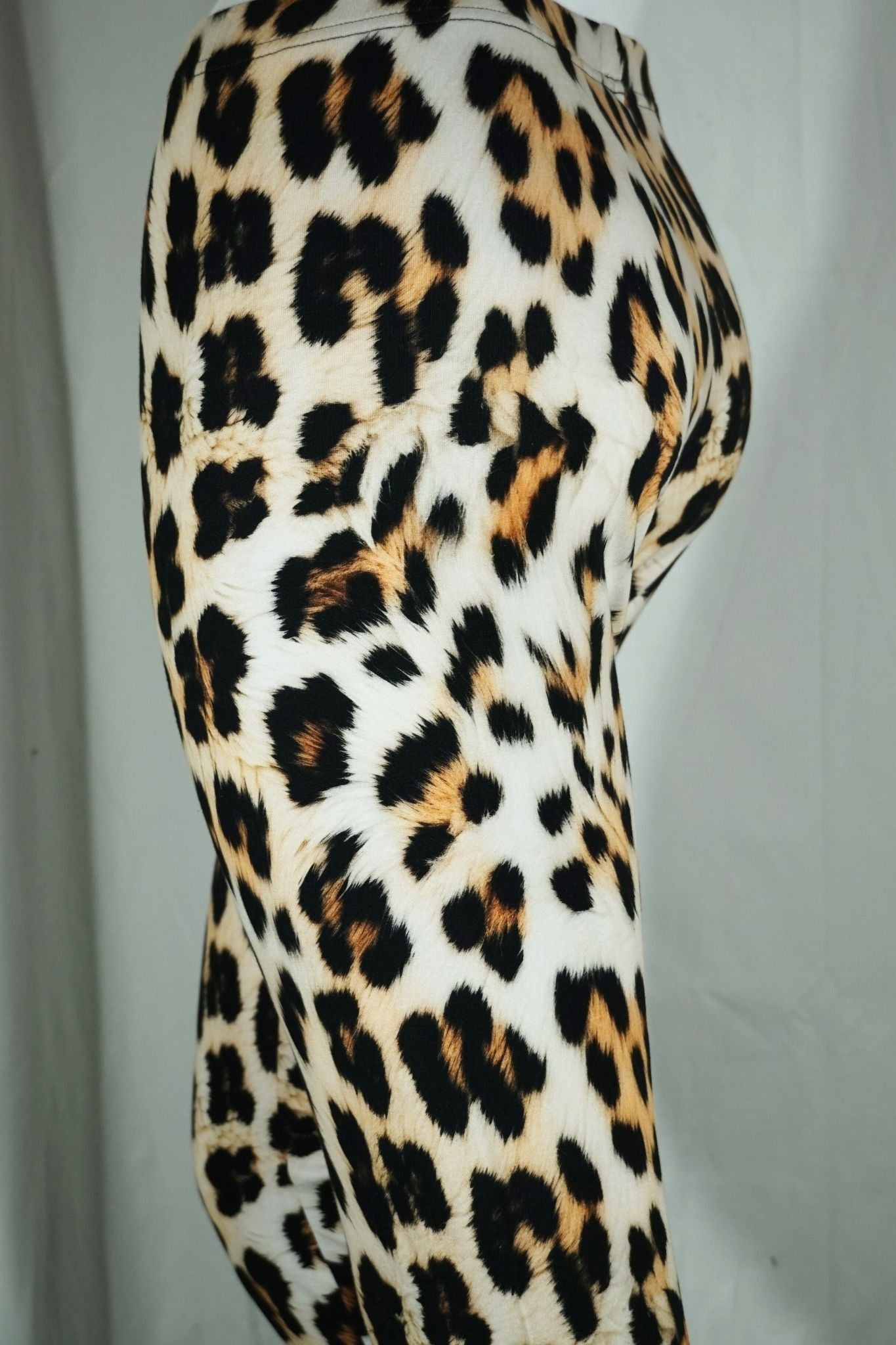 Leggings en coton pour journées fraîches, style rétro fleuri olive