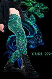 Leggings coton dragon scintillant
