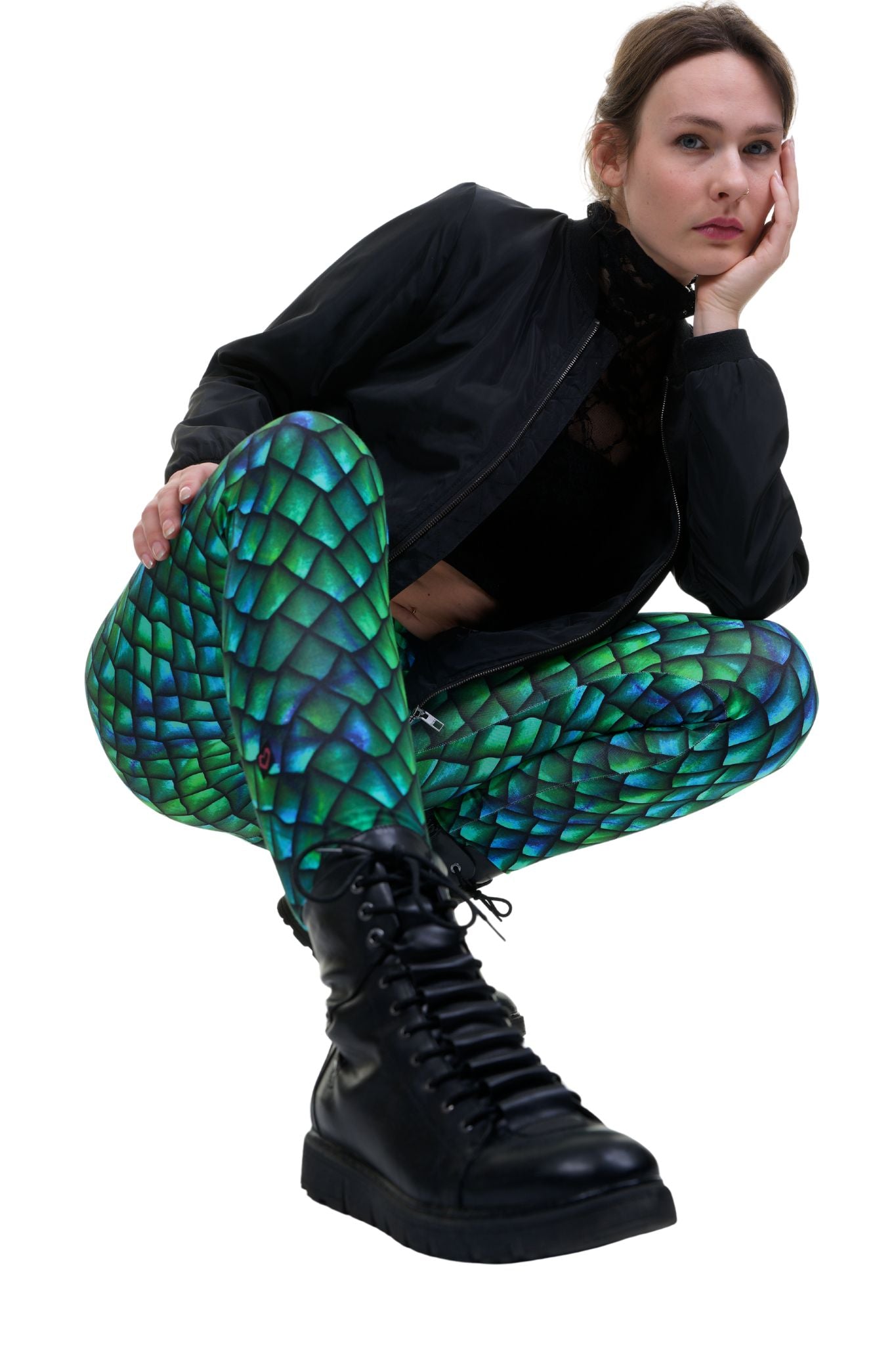 Leggings coton dragon scintillant