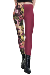 OFERTA Leggings de algodón Arlequín Sueños de flores rojas - XS