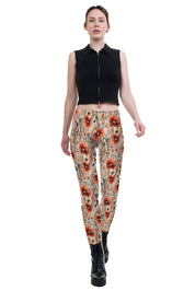 Leggins Baumwolle Mohnblumen