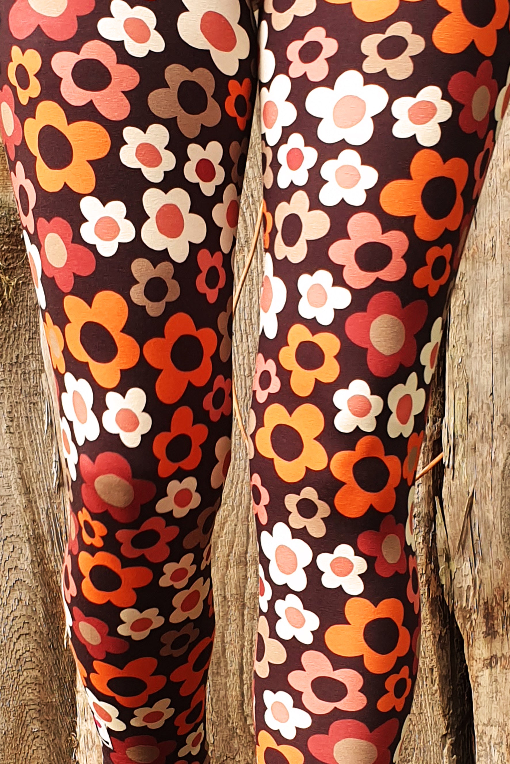 Baumwoll Leggings retro Flower