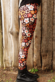 Baumwoll Leggings retro Flower