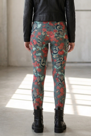 Cotton Leggings Dragon & Roses