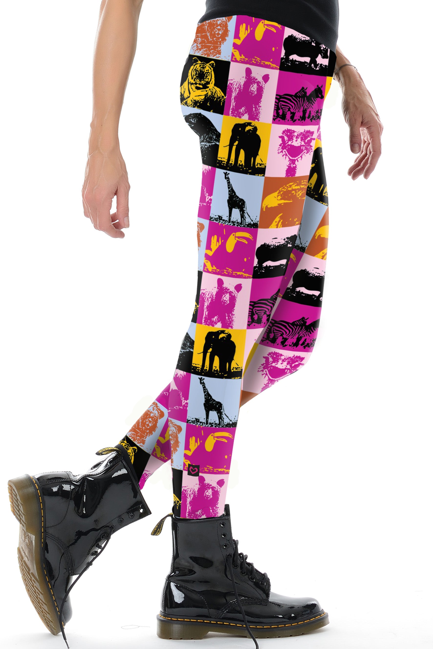 Leggings jours froids en coton animal art