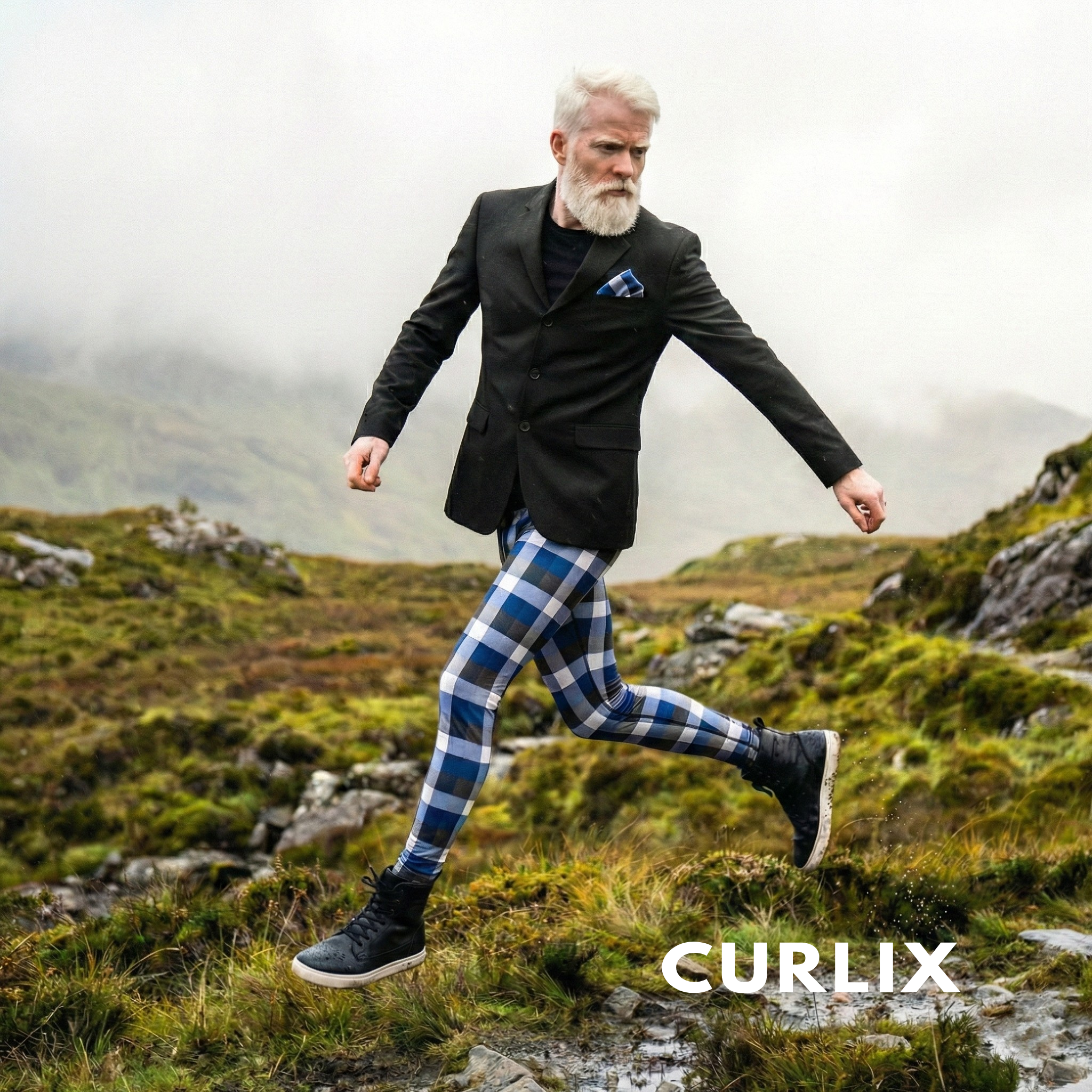 Bunte Meggings für Männer von Curlix aus hochwertiger Baumwolle – bequeme Männer-Leggings für Festival und Sport.