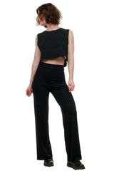 Lillie Marleen – Elegante weite Stoffhose in Schwarz | High Waist