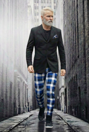 meggings schottisches muster für maenner leggings blau weiss