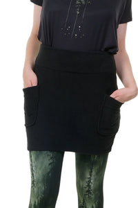 Minifalda de forro polar negra - XXS