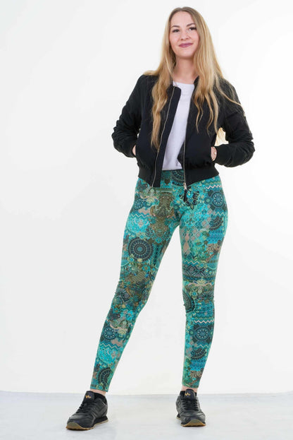 Baumwoll Leggings blau Paisley