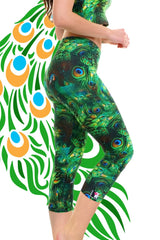 3/4 Leggings Peacock Cotton