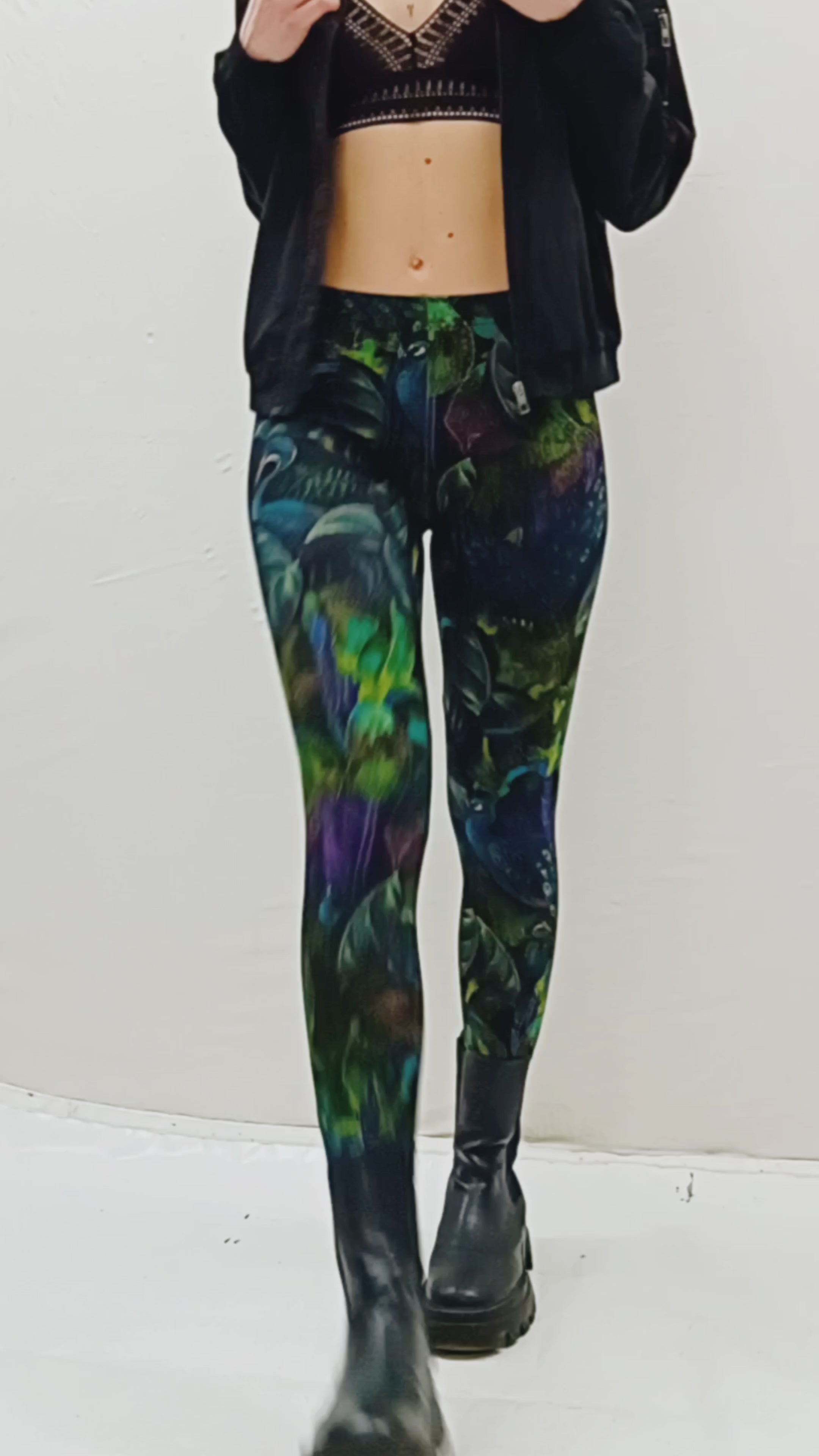 Baumwoll Leggings mystic pfau