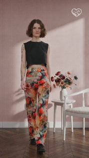 Lillie Marleen – Elegant Wide Fabric Trousers in Blossom Breeze | Summer Trousers