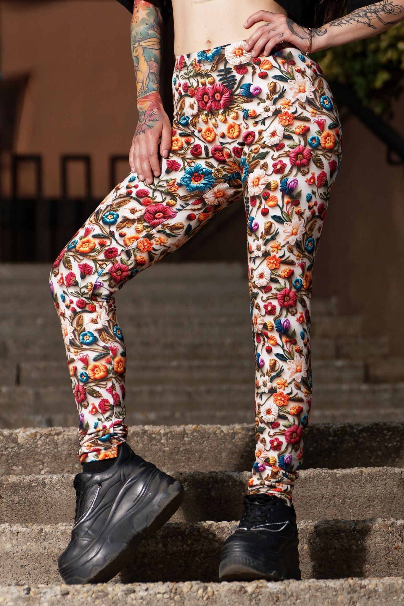 cool days Leggings Baumwolle Strickblume