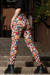 cool days leggings cotton knitted flower